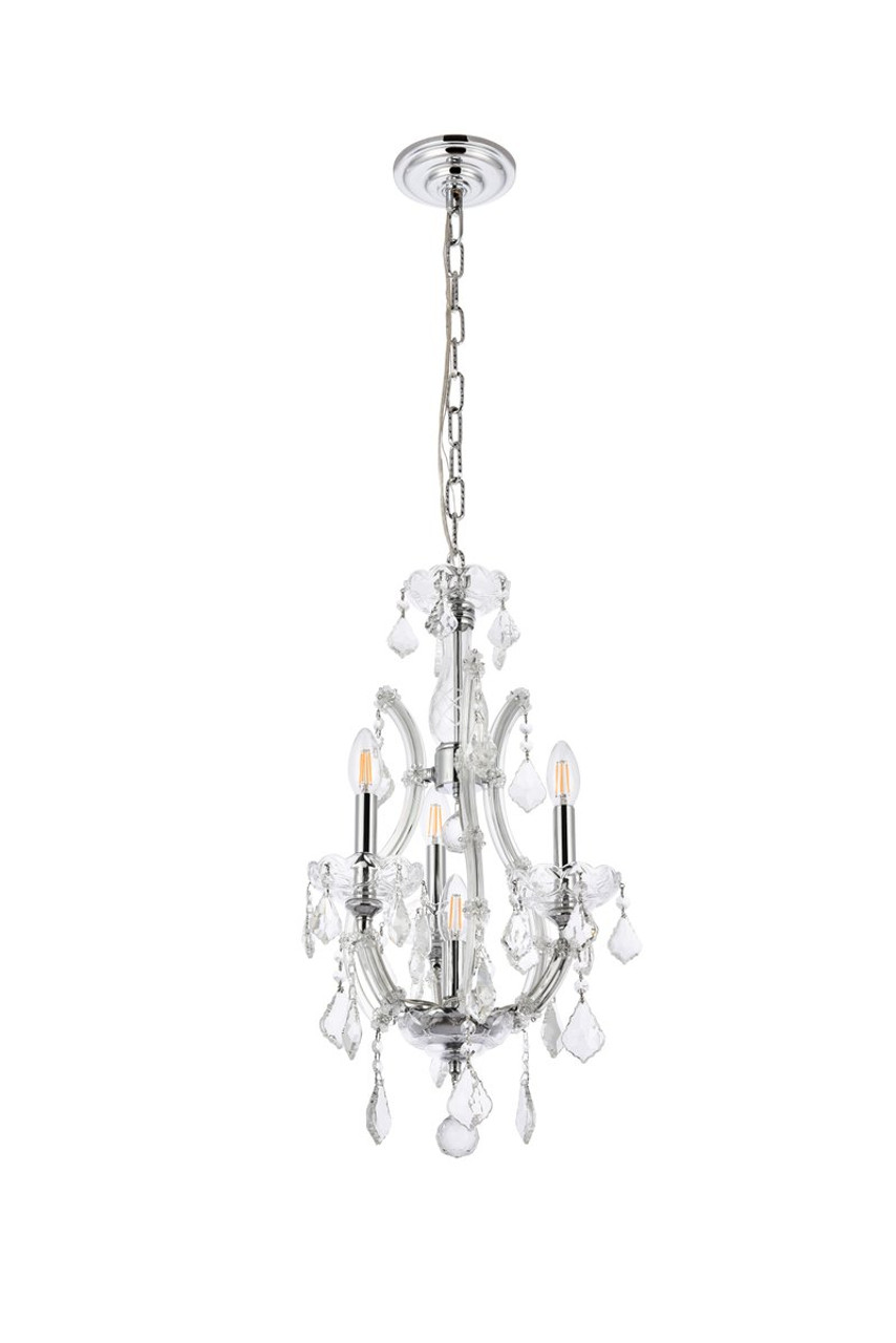 ELEGANT LIGHTING 2800D12C/RC  Maria Theresa 4-Light Pendant Lamp, Chrome ELEGANT LIGHTING 2800D12C/RC  Maria Theresa 4-Light Pendant Lamp, Chrome
