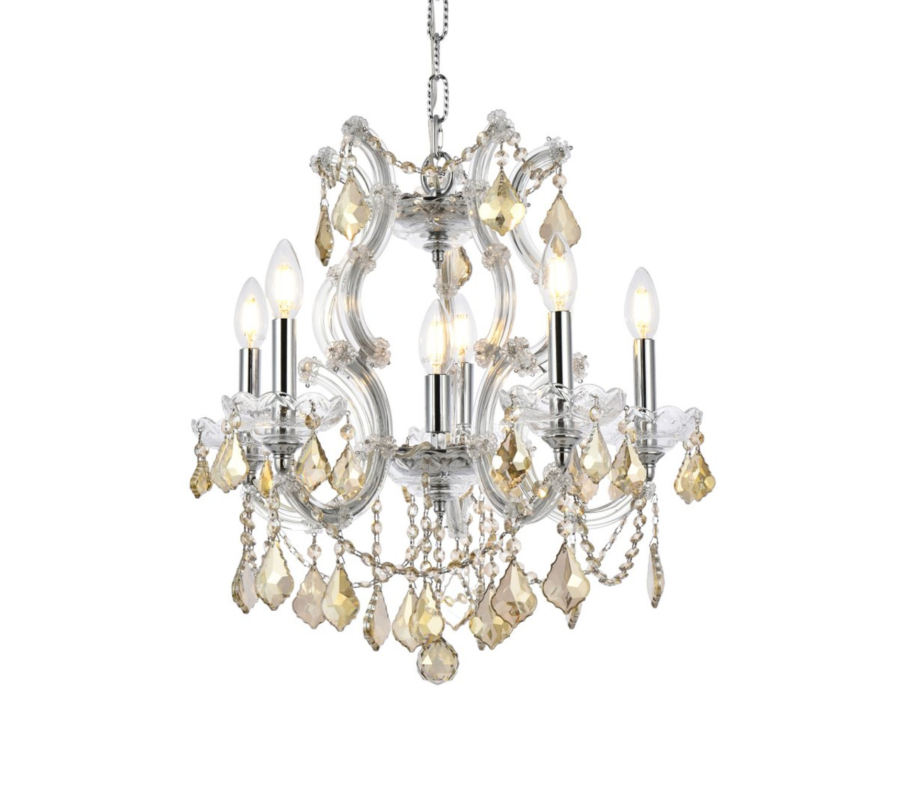 ELEGANT LIGHTING 2800D20C-GT/RC  Maria Theresa 6-Light Dining Room, Chrome ELEGANT LIGHTING 2800D20C-GT/RC  Maria Theresa 6-Light Dining Room, Chrome