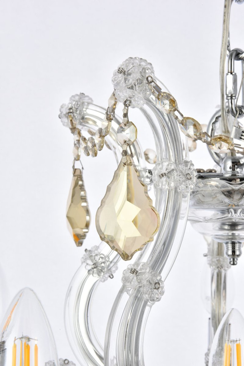 ELEGANT LIGHTING 2800D20C-GT/RC  Maria Theresa 6-Light Dining Room, Chrome ELEGANT LIGHTING 2800D20C-GT/RC  Maria Theresa 6-Light Dining Room, Chrome