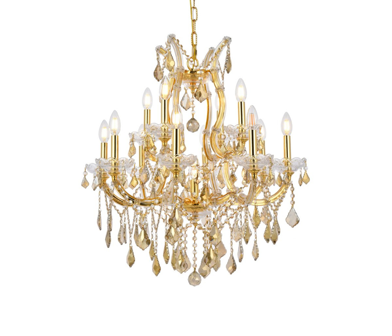 ELEGANT LIGHTING 2800D27G-GT/RC  Maria Theresa 13-Light Dining Room, Gold