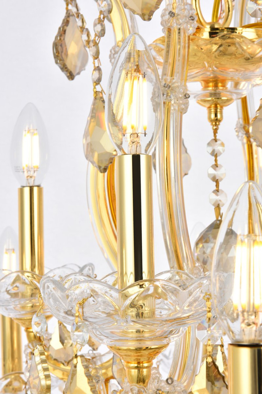 ELEGANT LIGHTING 2800D27G-GT/RC  Maria Theresa 13-Light Dining Room, Gold