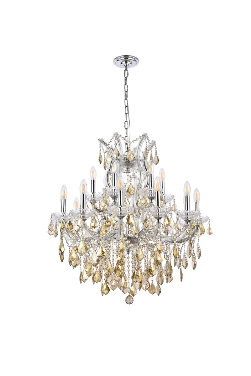 ELEGANT LIGHTING 2800D30C-GT/RC  Maria Theresa 19-Light Dining Room, Chrome