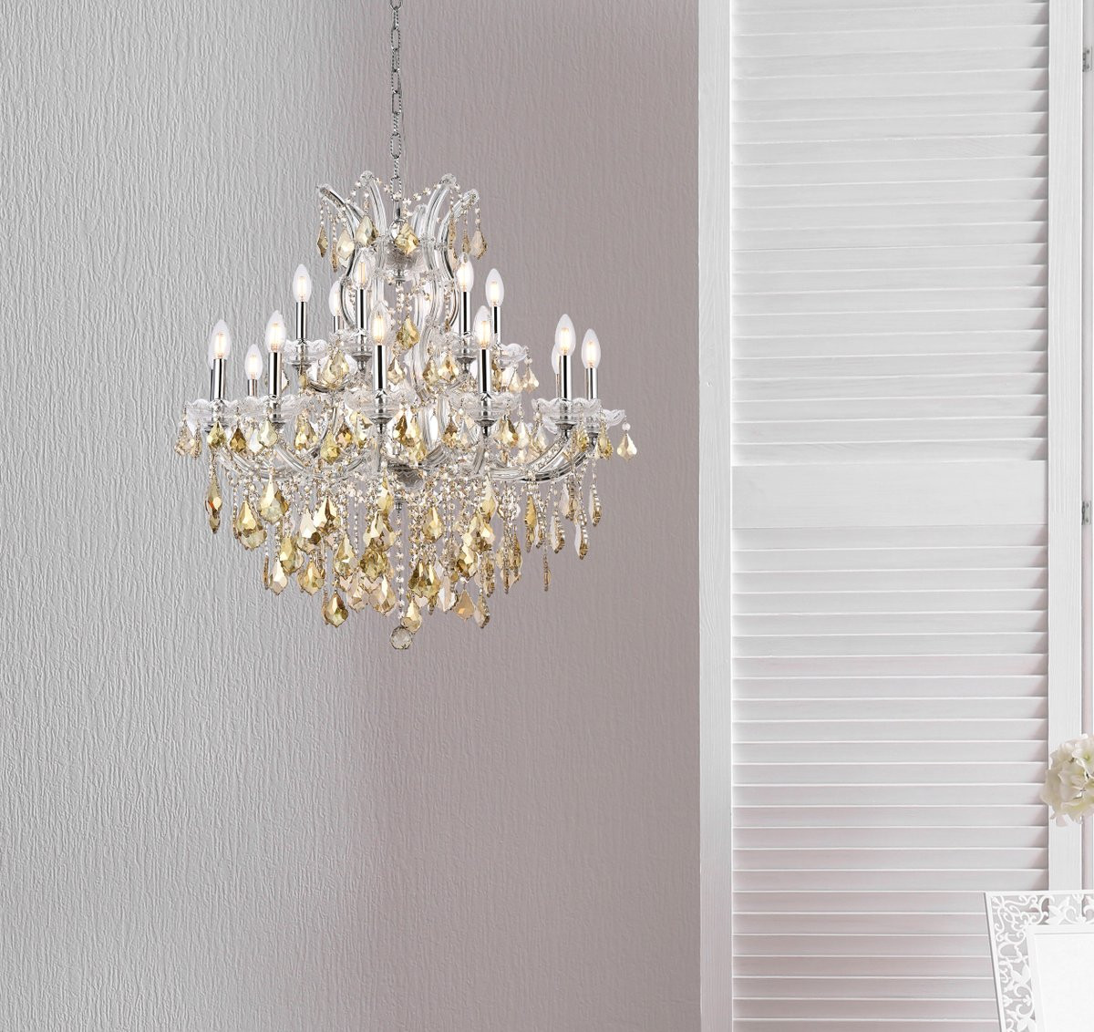 ELEGANT LIGHTING 2800D30C-GT/RC  Maria Theresa 19-Light Dining Room, Chrome