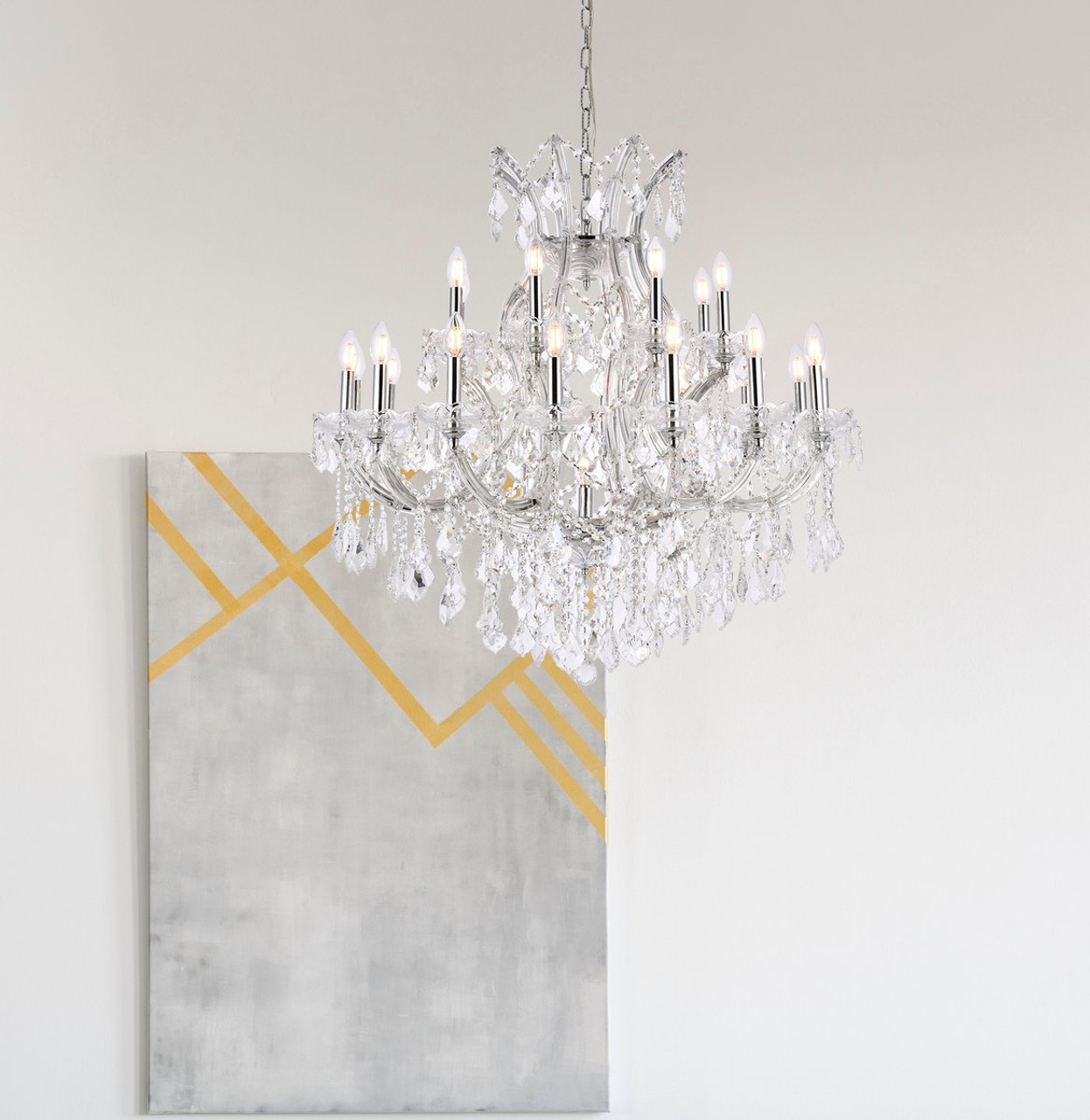 ELEGANT LIGHTING 2800D36C/RC  Maria Theresa 24-Light Dining Room, Chrome