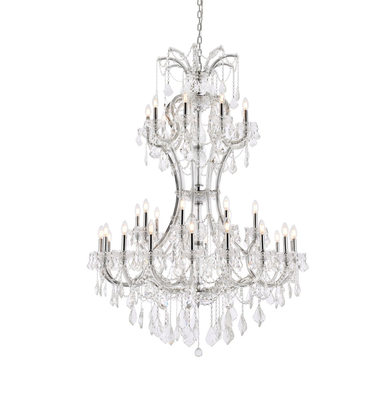 ELEGANT LIGHTING 2800D46C/RC  Maria Theresa 36-Light Foyer/Hallway, Chrome