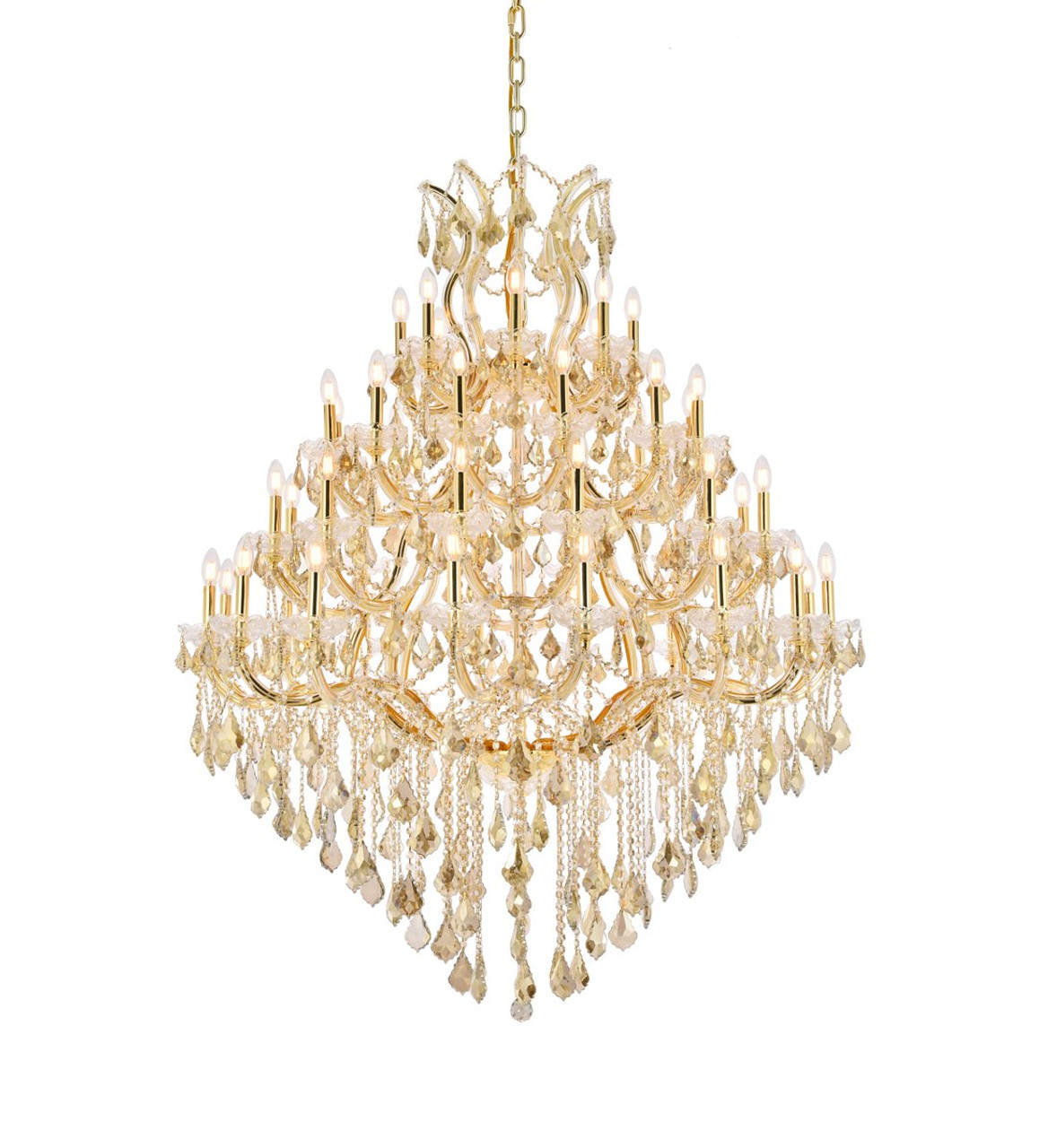 ELEGANT LIGHTING 2800G46G-GT/RC  Maria Theresa 49-Light Foyer/Hallway, Gold
