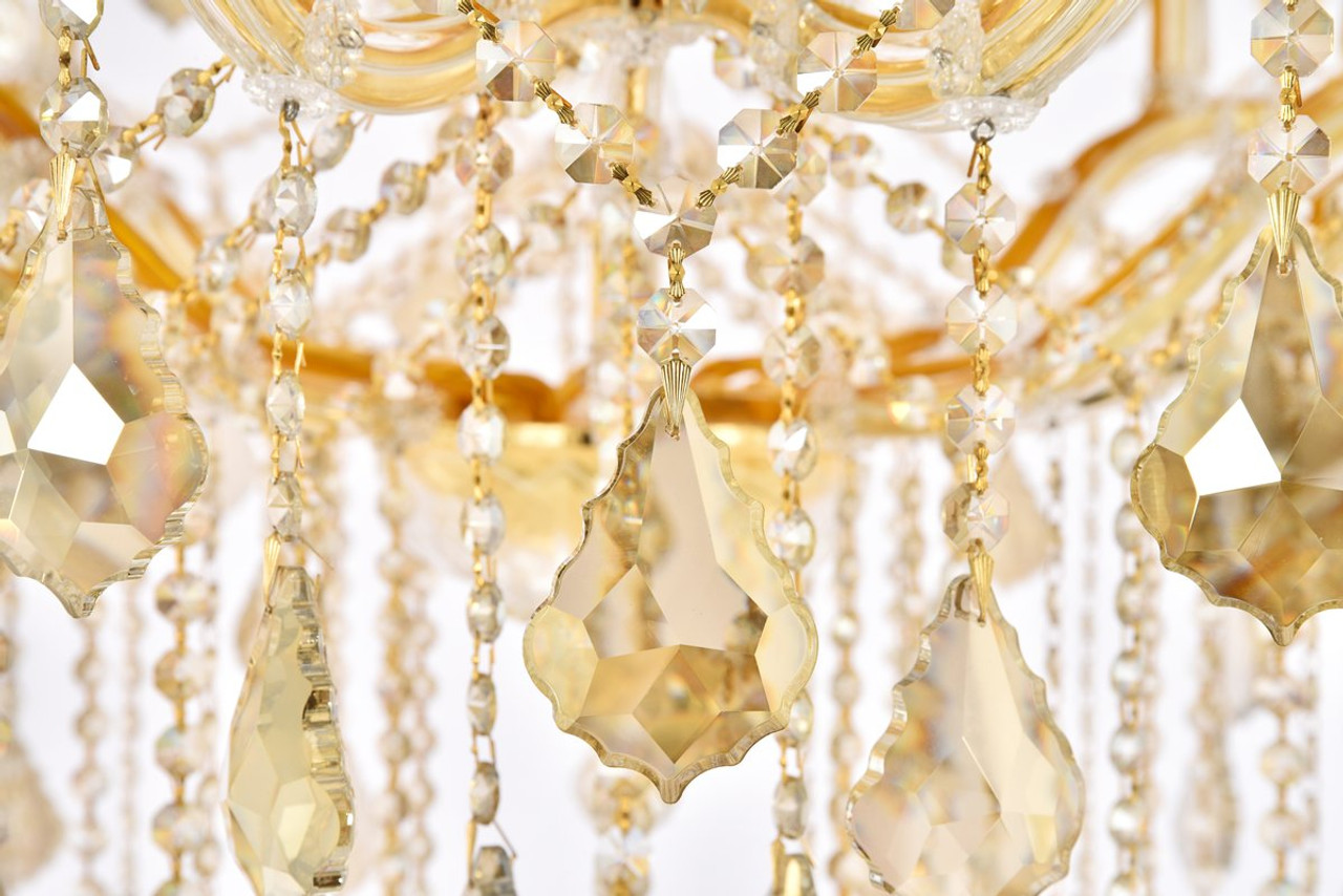ELEGANT LIGHTING 2800G46G-GT/RC  Maria Theresa 49-Light Foyer/Hallway, Gold