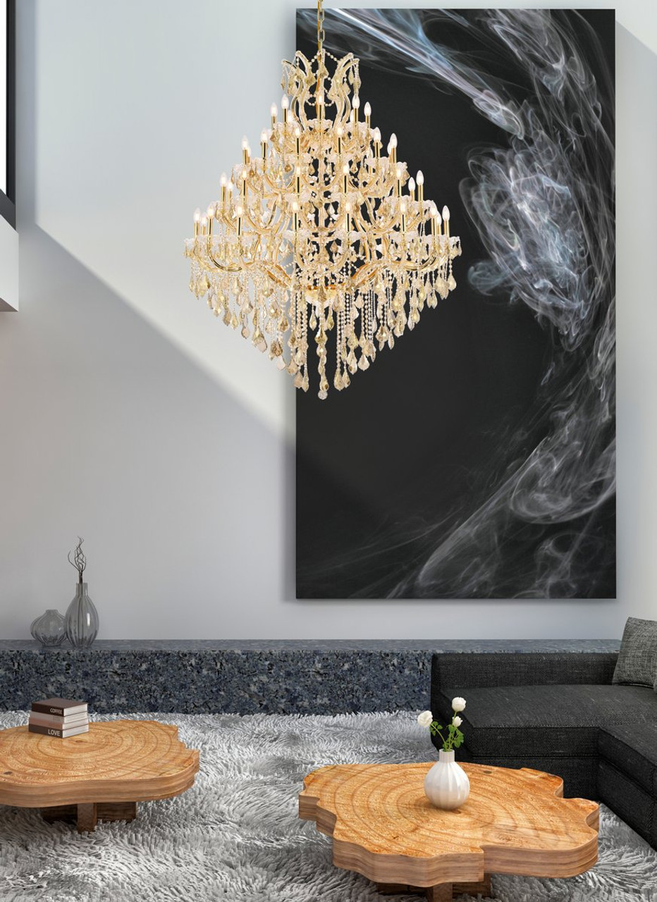 ELEGANT LIGHTING 2800G46G-GT/RC  Maria Theresa 49-Light Foyer/Hallway, Gold