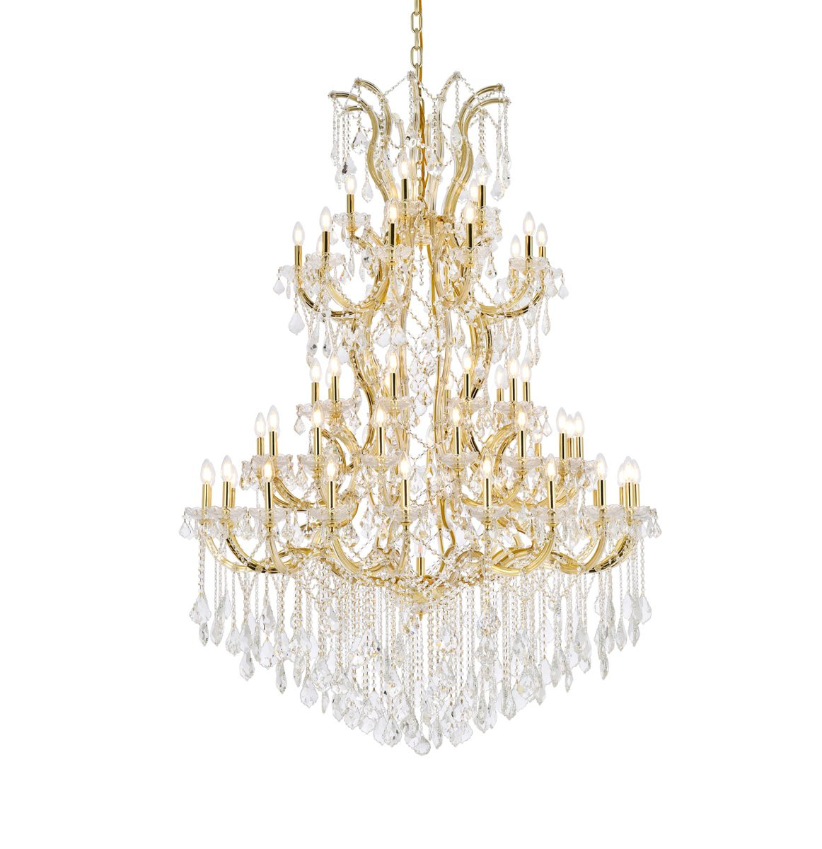 ELEGANT LIGHTING 2800G54G-GT/RC  Maria Theresa 61-Light Foyer/Hallway, Gold