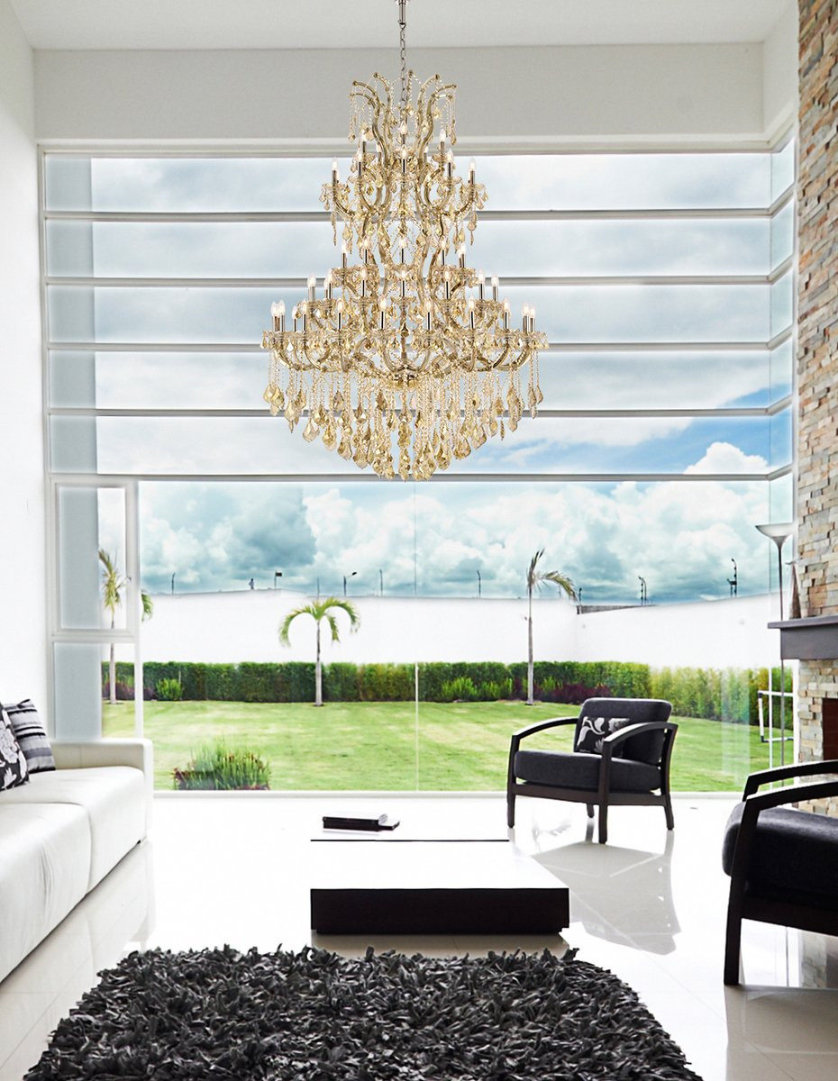 ELEGANT LIGHTING 2800G54GT-GT/RC  Maria Theresa 61-Light Foyer/Hallway, Golden Teak