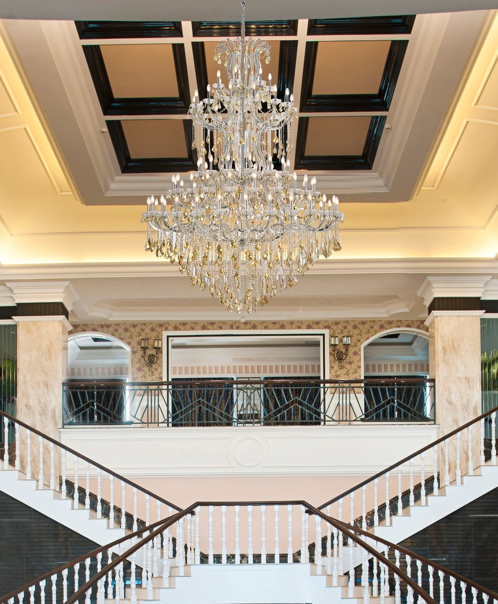 ELEGANT LIGHTING 2800G96C-GT/RC  Maria Theresa 85-Light Foyer/Hallway, Chrome