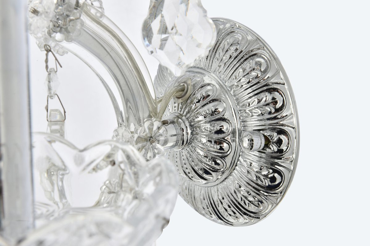 ELEGANT LIGHTING 2800W3C/RC  Maria Theresa 3-Light Wall Sconce, Chrome ELEGANT LIGHTING 2800W3C/RC  Maria Theresa 3-Light Wall Sconce, Chrome