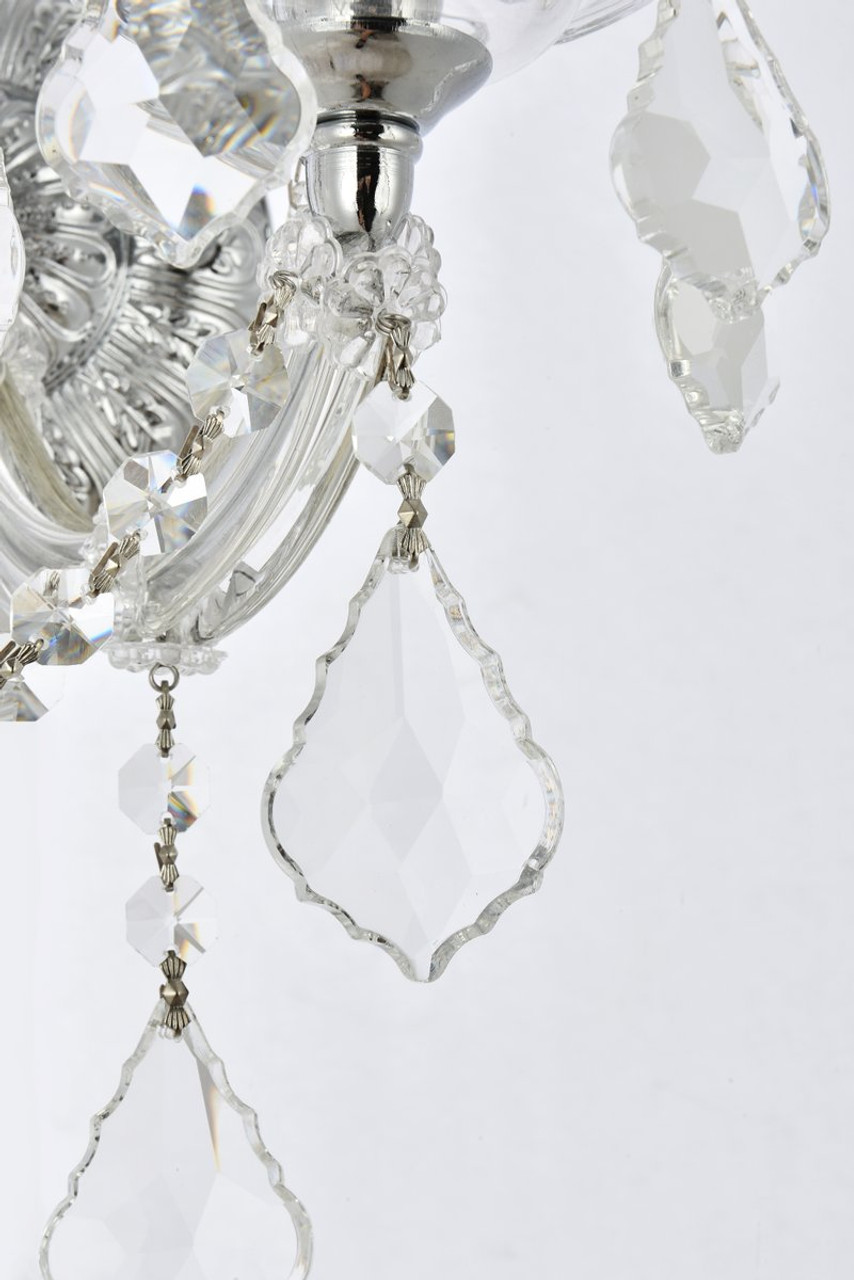 ELEGANT LIGHTING 2800W3C/RC  Maria Theresa 3-Light Wall Sconce, Chrome ELEGANT LIGHTING 2800W3C/RC  Maria Theresa 3-Light Wall Sconce, Chrome