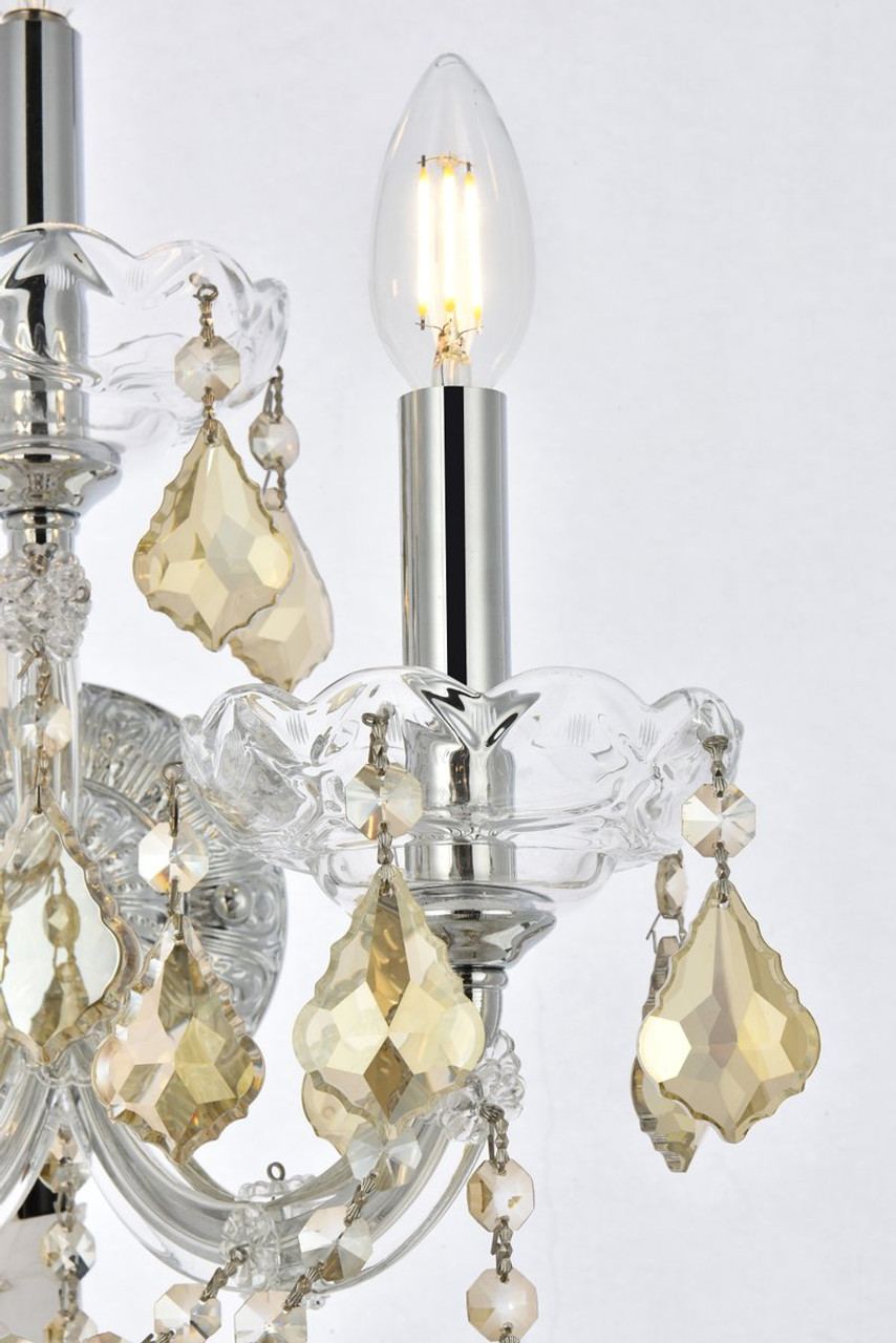 ELEGANT LIGHTING 2800W3C-GT/RC  Maria Theresa 3-Light Wall Sconce, Chrome ELEGANT LIGHTING 2800W3C-GT/RC  Maria Theresa 3-Light Wall Sconce, Chrome