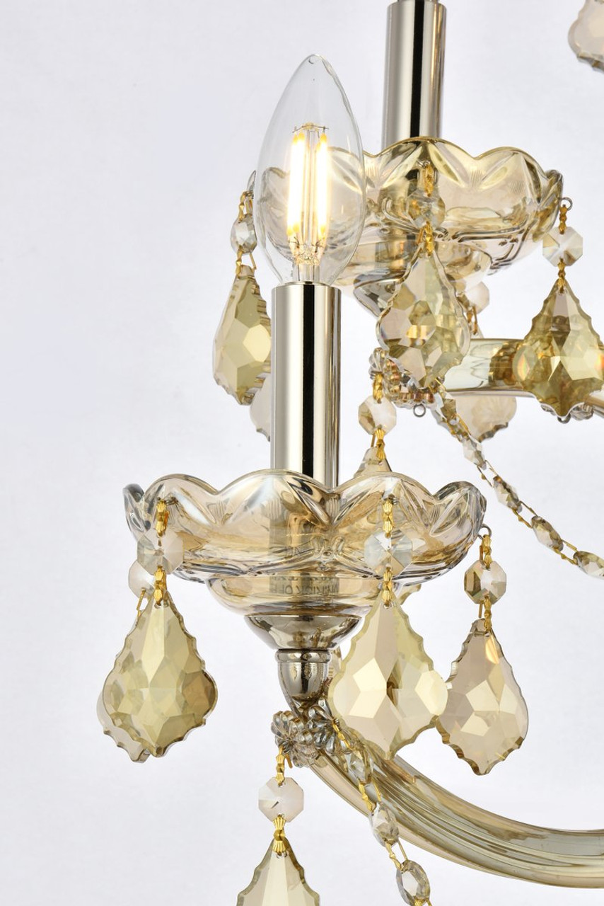 ELEGANT LIGHTING 2800W5GT-GT/RC  Maria Theresa 5-Light Wall Sconce, Golden Teak ELEGANT LIGHTING 2800W5GT-GT/RC  Maria Theresa 5-Light Wall Sconce, Golden Teak