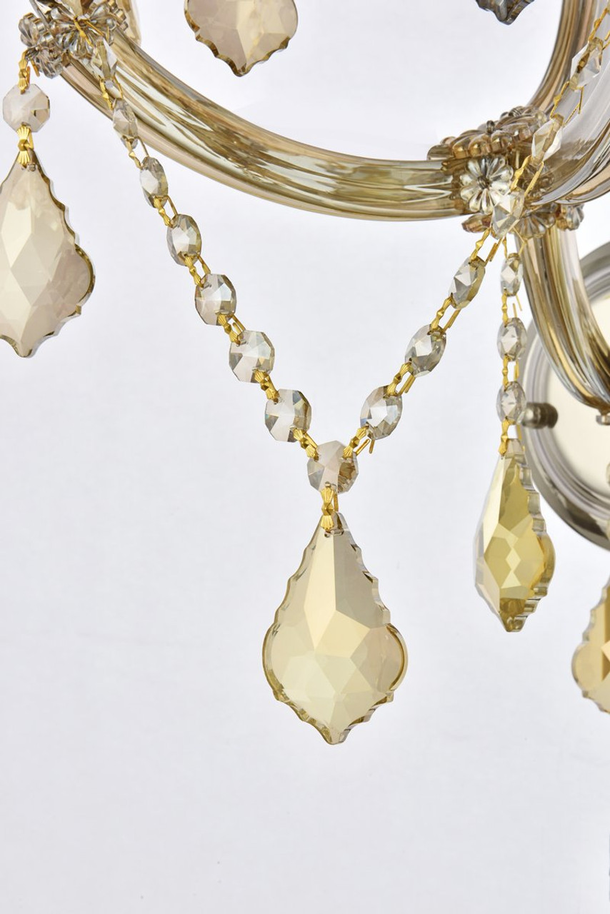 ELEGANT LIGHTING 2800W5GT-GT/RC  Maria Theresa 5-Light Wall Sconce, Golden Teak ELEGANT LIGHTING 2800W5GT-GT/RC  Maria Theresa 5-Light Wall Sconce, Golden Teak