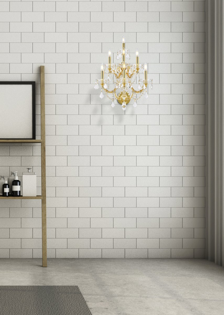 ELEGANT LIGHTING 2800W7G/RC  Maria Theresa 7-Light Wall Sconce, Gold
