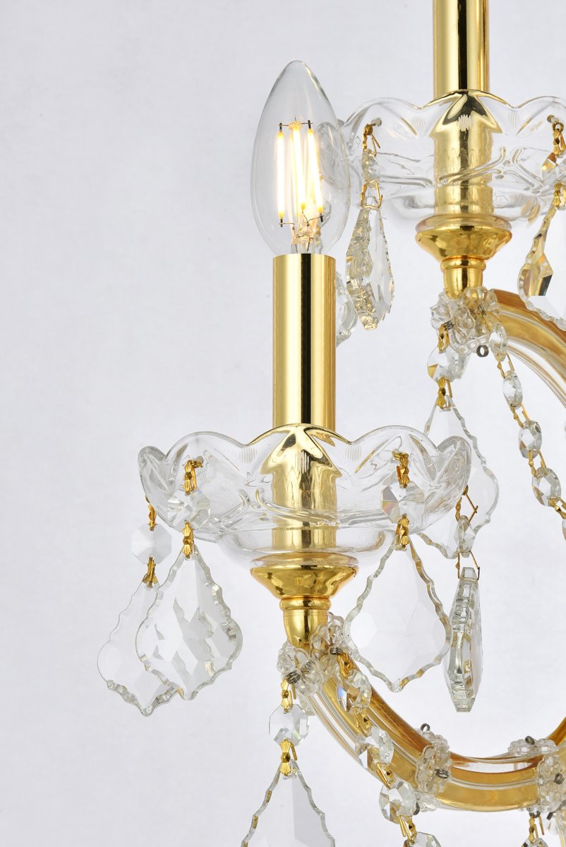 ELEGANT LIGHTING 2800W7G/RC  Maria Theresa 7-Light Wall Sconce, Gold