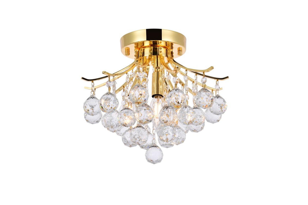 ELEGANT LIGHTING 8000F12G/RC  Toureg 3-Light Flush Mount, Gold