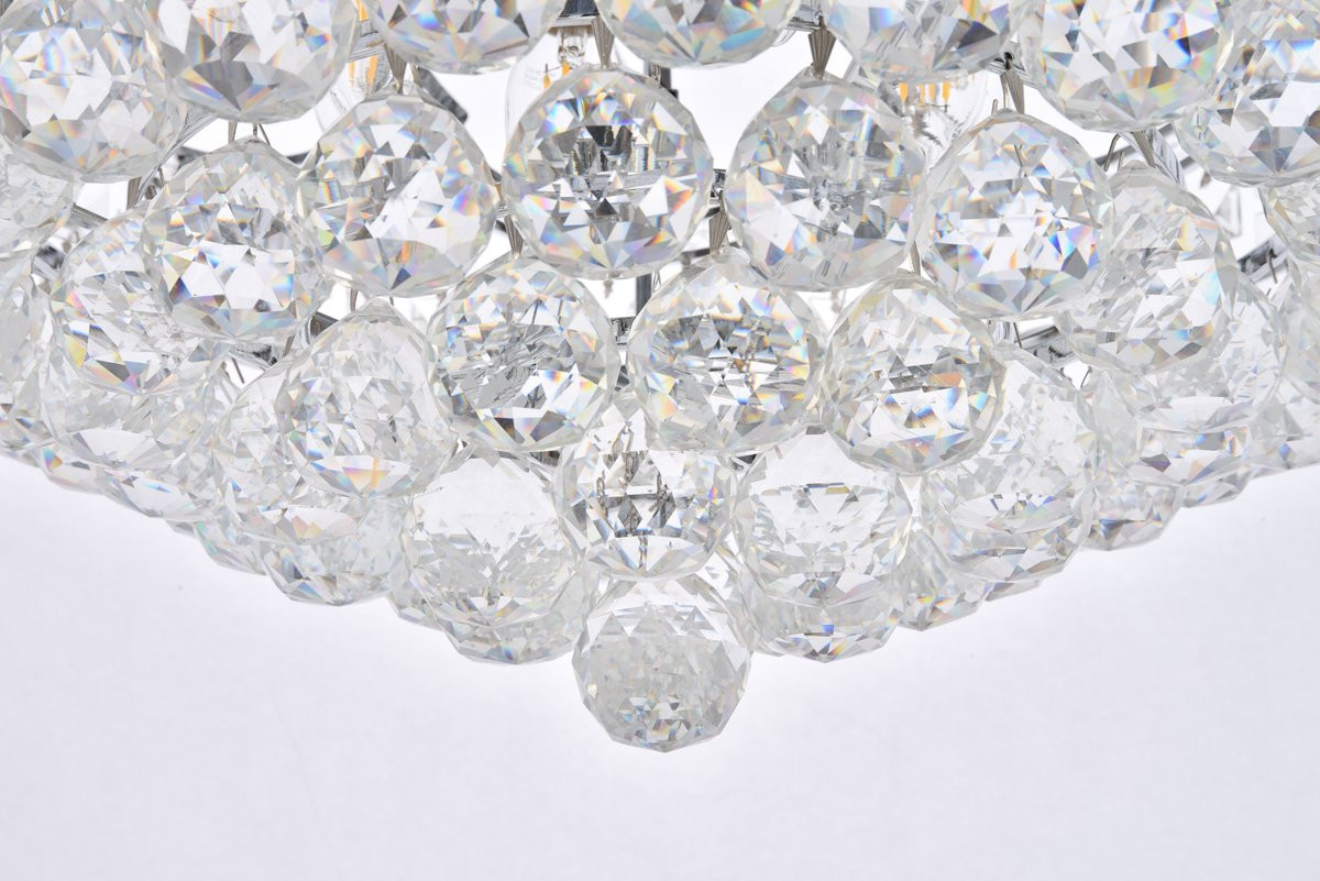 ELEGANT LIGHTING 8949F20C/RC  Corona 9-Light Flush Mount, Chrome