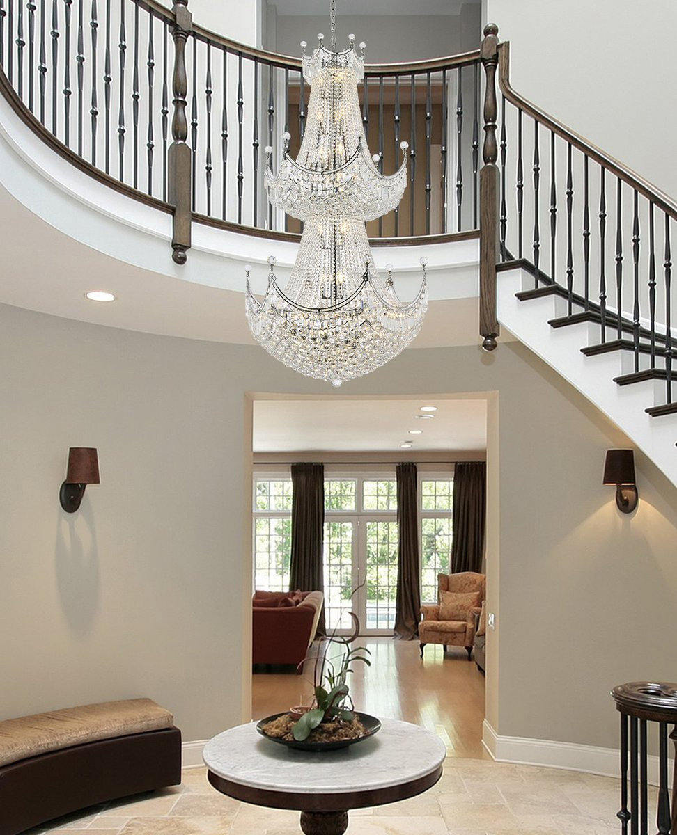 ELEGANT LIGHTING 8949G36C/RC  Corona 36-Light Foyer/Hallway, Chrome