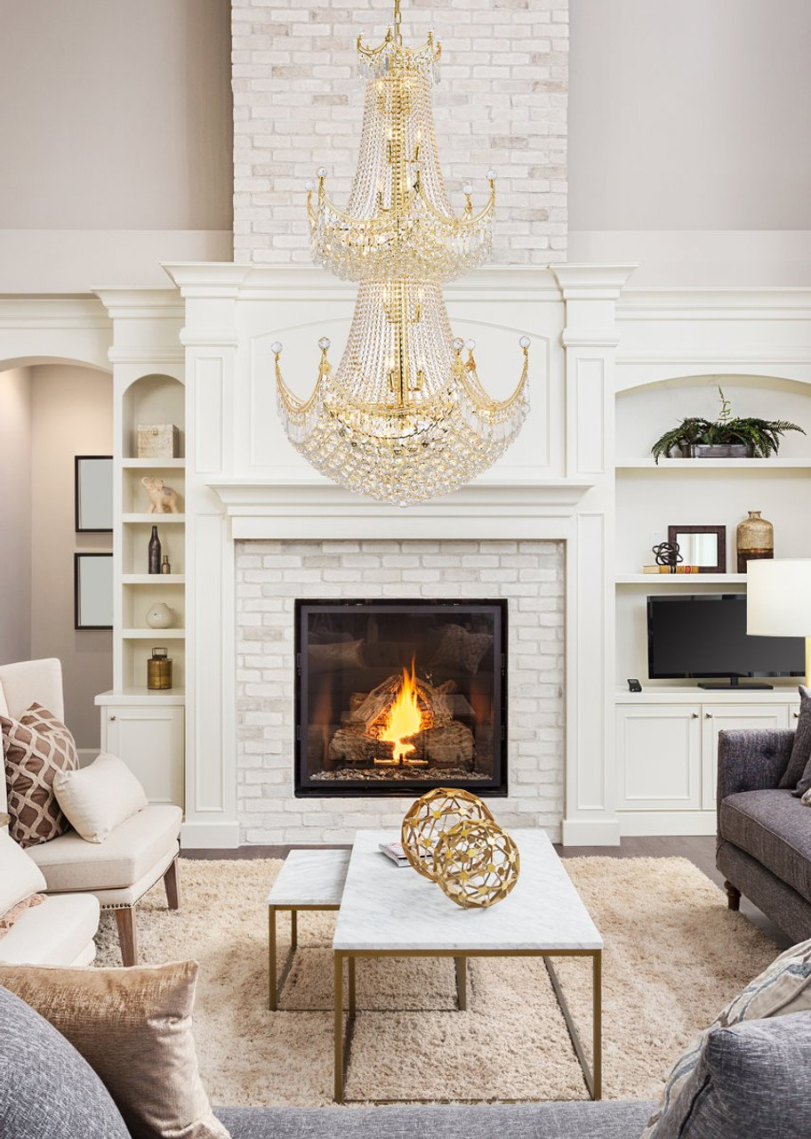 ELEGANT LIGHTING 8949G36G/RC  Corona 36-Light Foyer/Hallway, Gold