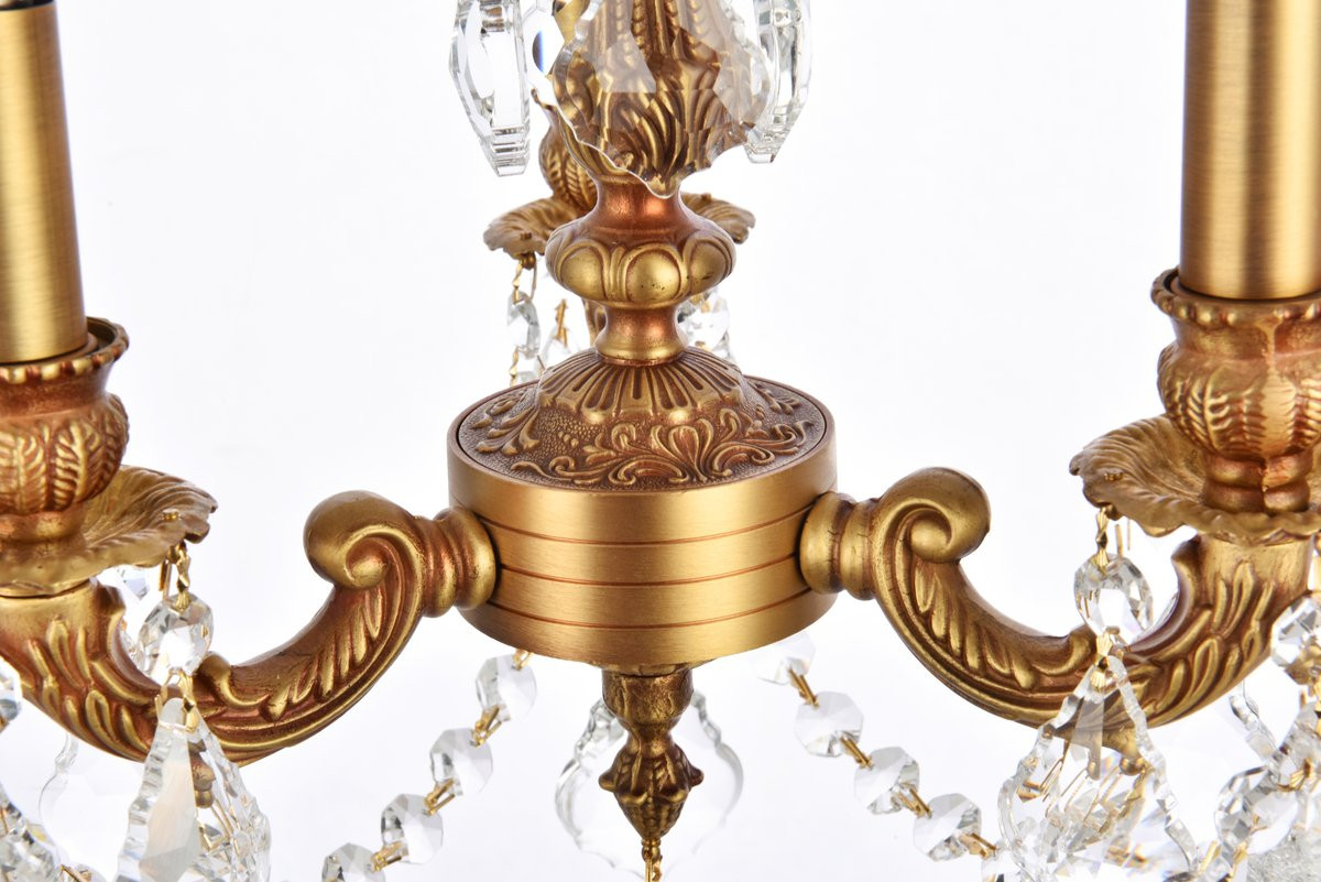 ELEGANT LIGHTING 9103D10FG/RC  Lillie 3-Light Pendant Lamp, French Gold