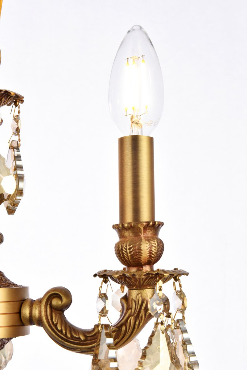 ELEGANT LIGHTING 9103D10FG-GT/RC  Lillie 3-Light Pendant Lamp, French Gold