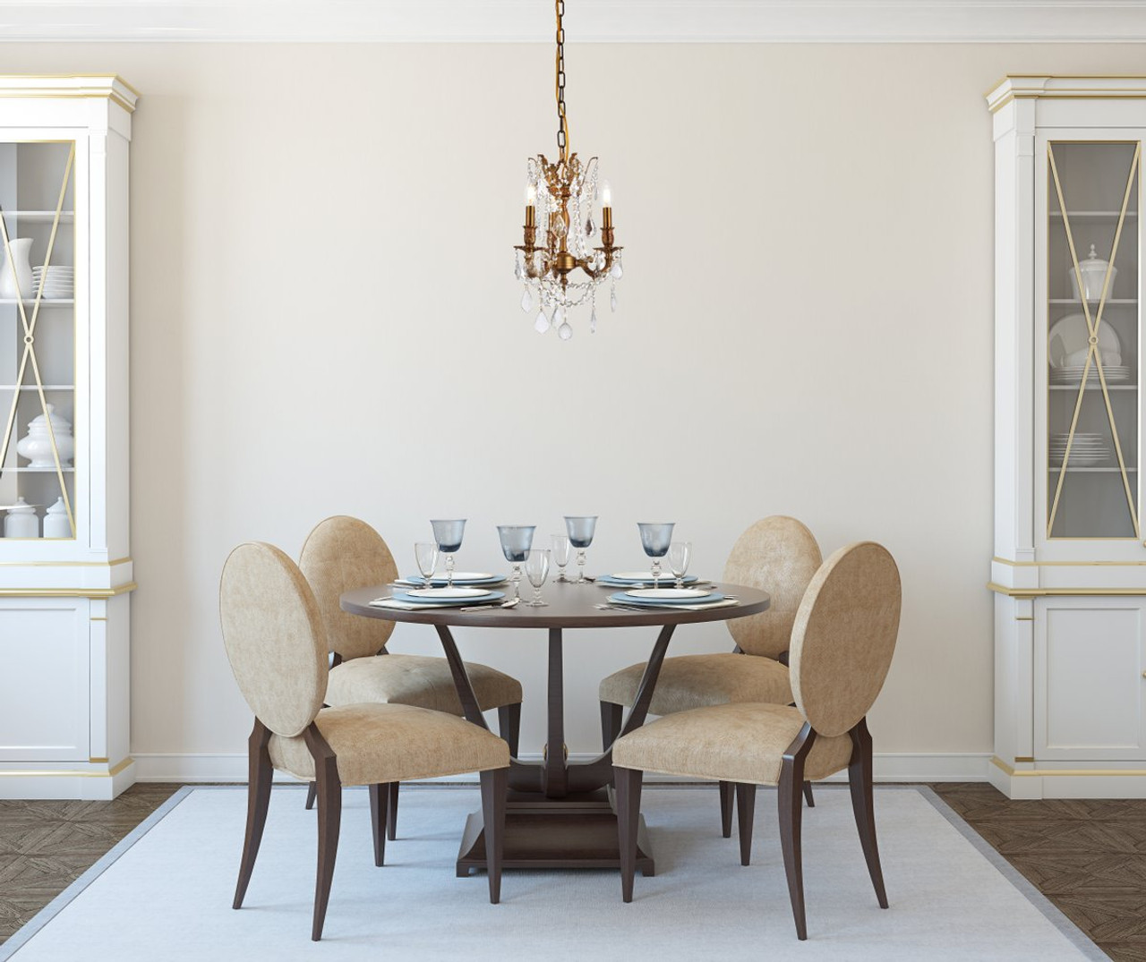 ELEGANT LIGHTING 9203D13FG/RC  Rosalia 3-Light Pendant Lamp, French Gold ELEGANT LIGHTING 9203D13FG/RC  Rosalia 3-Light Pendant Lamp, French Gold