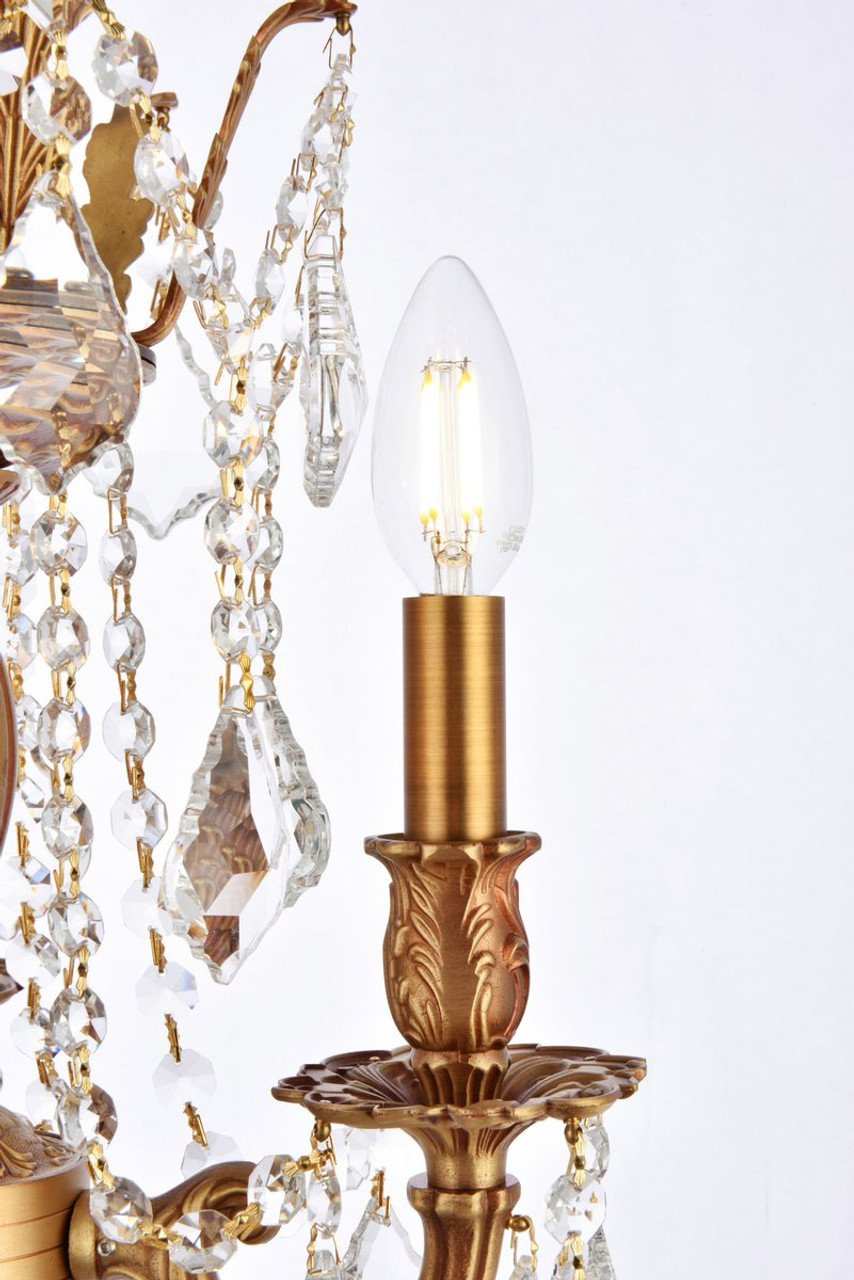 ELEGANT LIGHTING 9203D13FG/RC  Rosalia 3-Light Pendant Lamp, French Gold ELEGANT LIGHTING 9203D13FG/RC  Rosalia 3-Light Pendant Lamp, French Gold