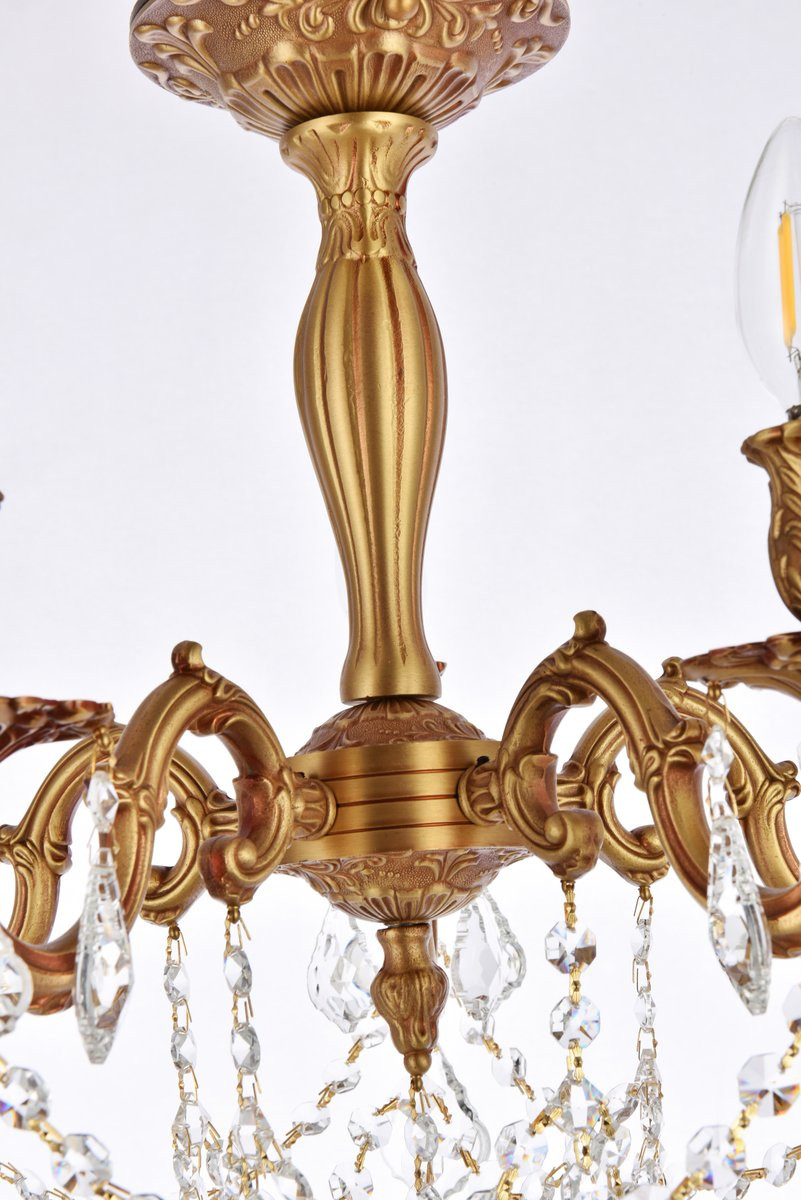 ELEGANT LIGHTING 9205F18FG/RC  Rosalia 5-Light Flush Mount, French Gold