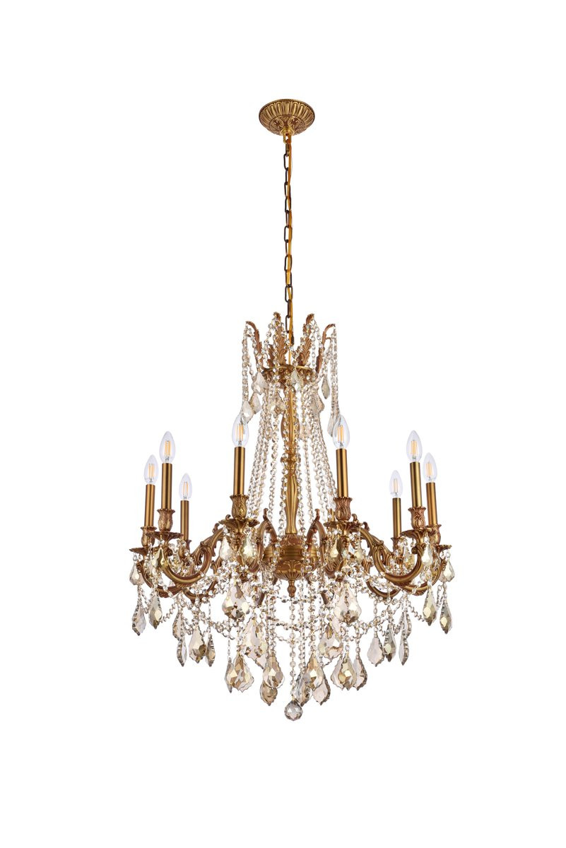 ELEGANT LIGHTING 9210D28FG-GT/RC  Rosalia 10-Light Dining Room, French Gold