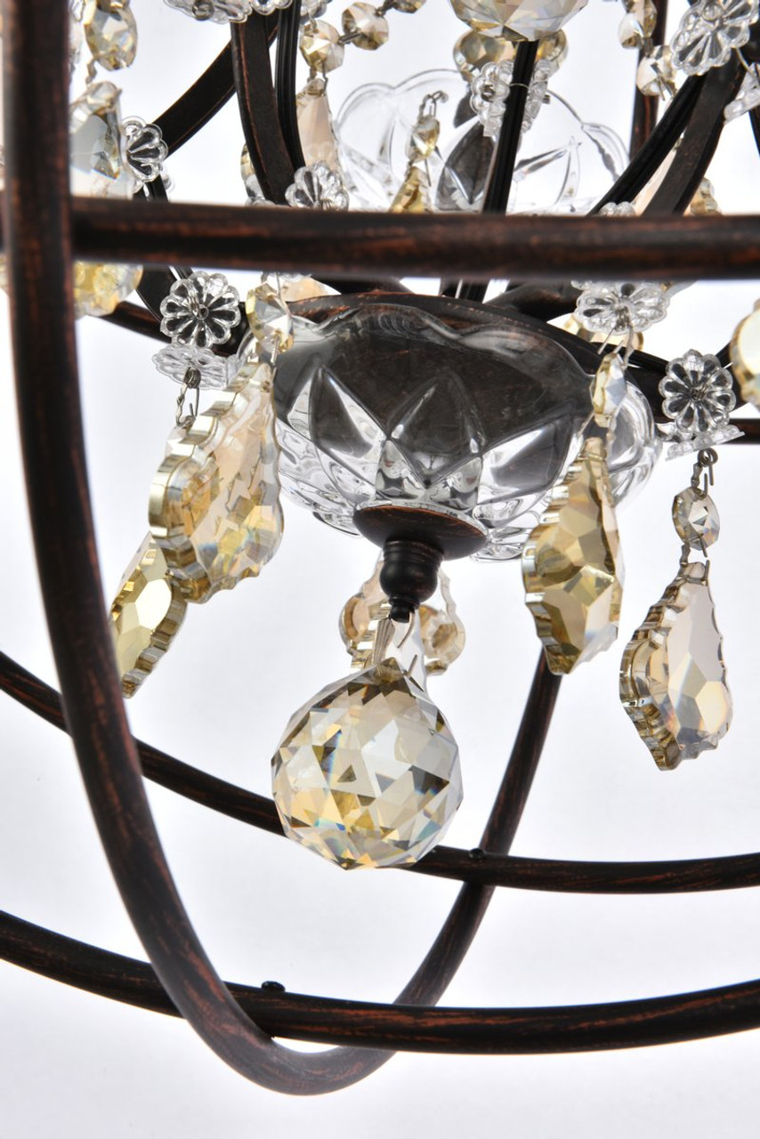 ELEGANT LIGHTING 1130D20DB-GT/RC  Geneva 5-Light Pendant lamp, Dark Bronze ELEGANT LIGHTING 1130D20DB-GT/RC  Geneva 5-Light Pendant lamp, Dark Bronze