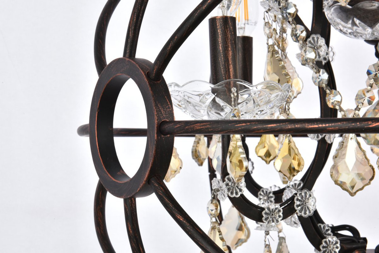 ELEGANT LIGHTING 1130D20DB-GT/RC  Geneva 5-Light Pendant lamp, Dark Bronze ELEGANT LIGHTING 1130D20DB-GT/RC  Geneva 5-Light Pendant lamp, Dark Bronze