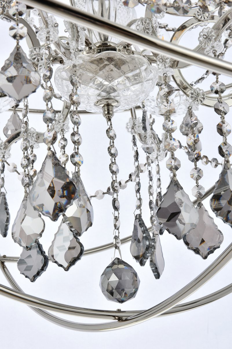 ELEGANT LIGHTING 1130D32PN-SS/RC  Geneva 6-Light Pendant lamp, Polished nickel