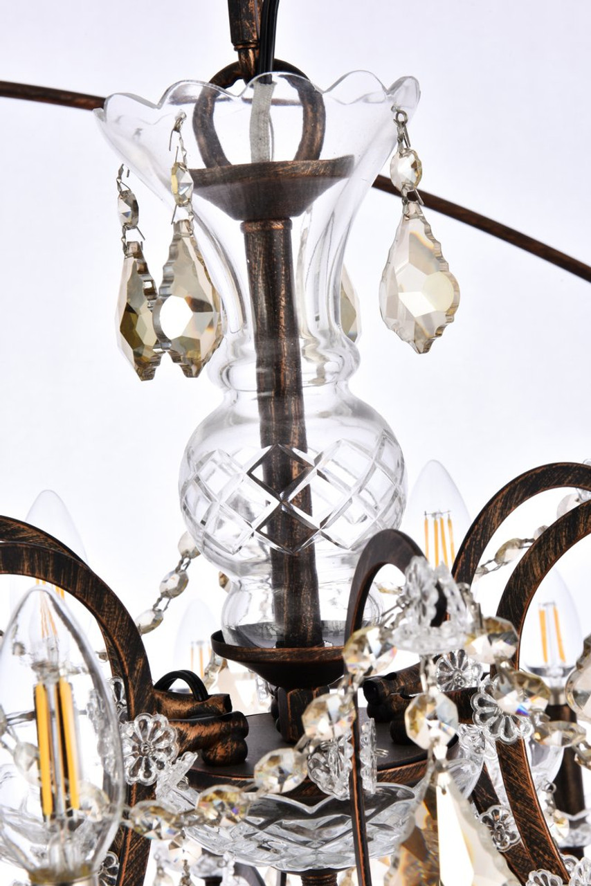 ELEGANT LIGHTING 1130G43DB-GT/RC  Geneva 18-Light Pendant lamp, Dark Bronze ELEGANT LIGHTING 1130G43DB-GT/RC  Geneva 18-Light Pendant lamp, Dark Bronze