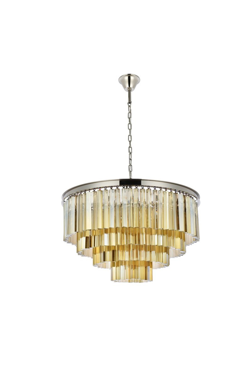 ELEGANT LIGHTING 1201D32PN-GT/RC  Sydney 17-Light Pendant lamp, Polished nickel