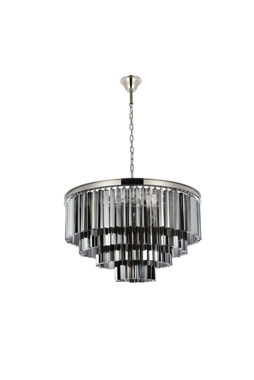 ELEGANT LIGHTING 1201D32PN-SS/RC  Sydney 17-Light Pendant lamp, Polished nickel