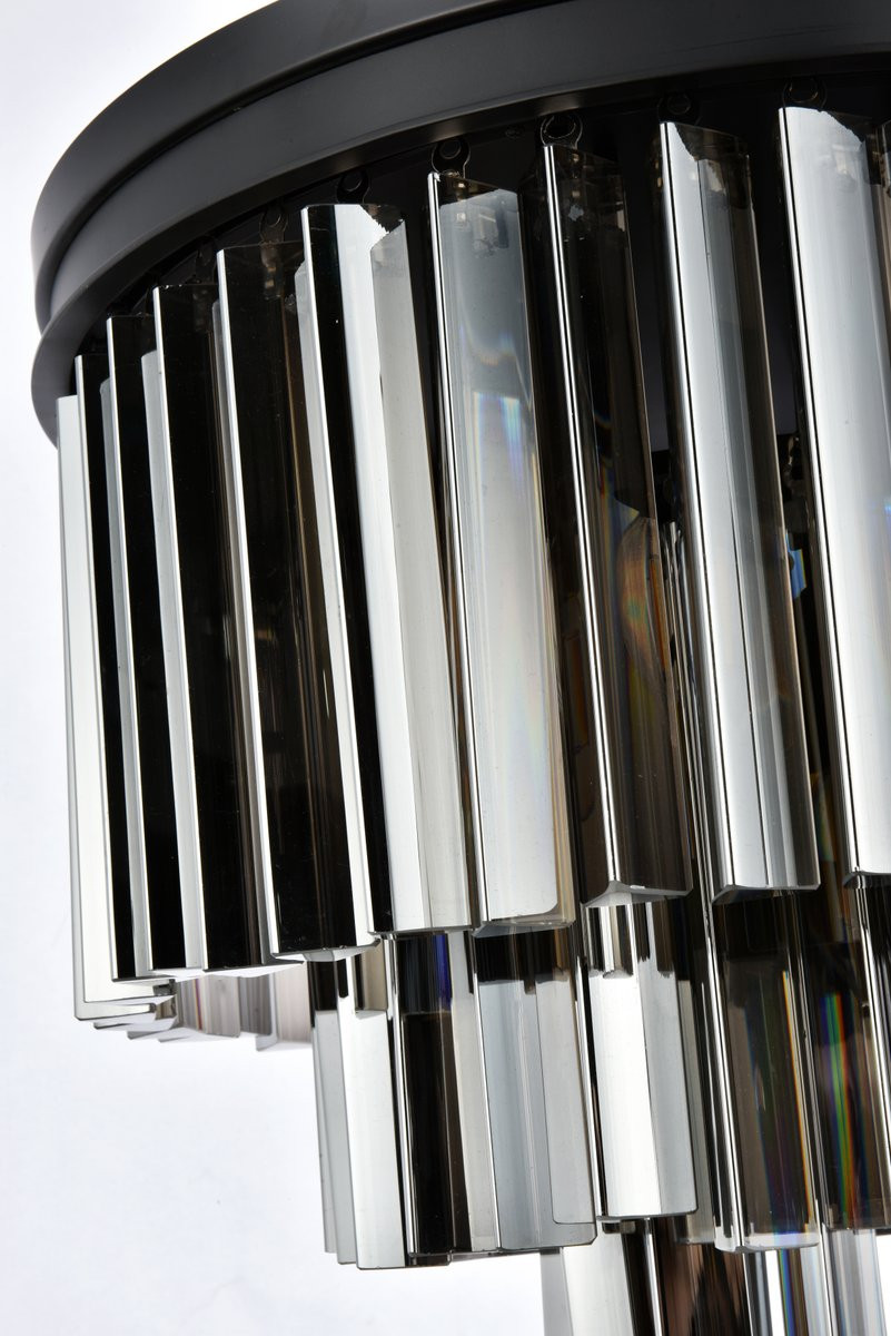 ELEGANT LIGHTING 1201F20MB-SS/RC  Sydney 9-Light Flush Mount, Mocha Brown