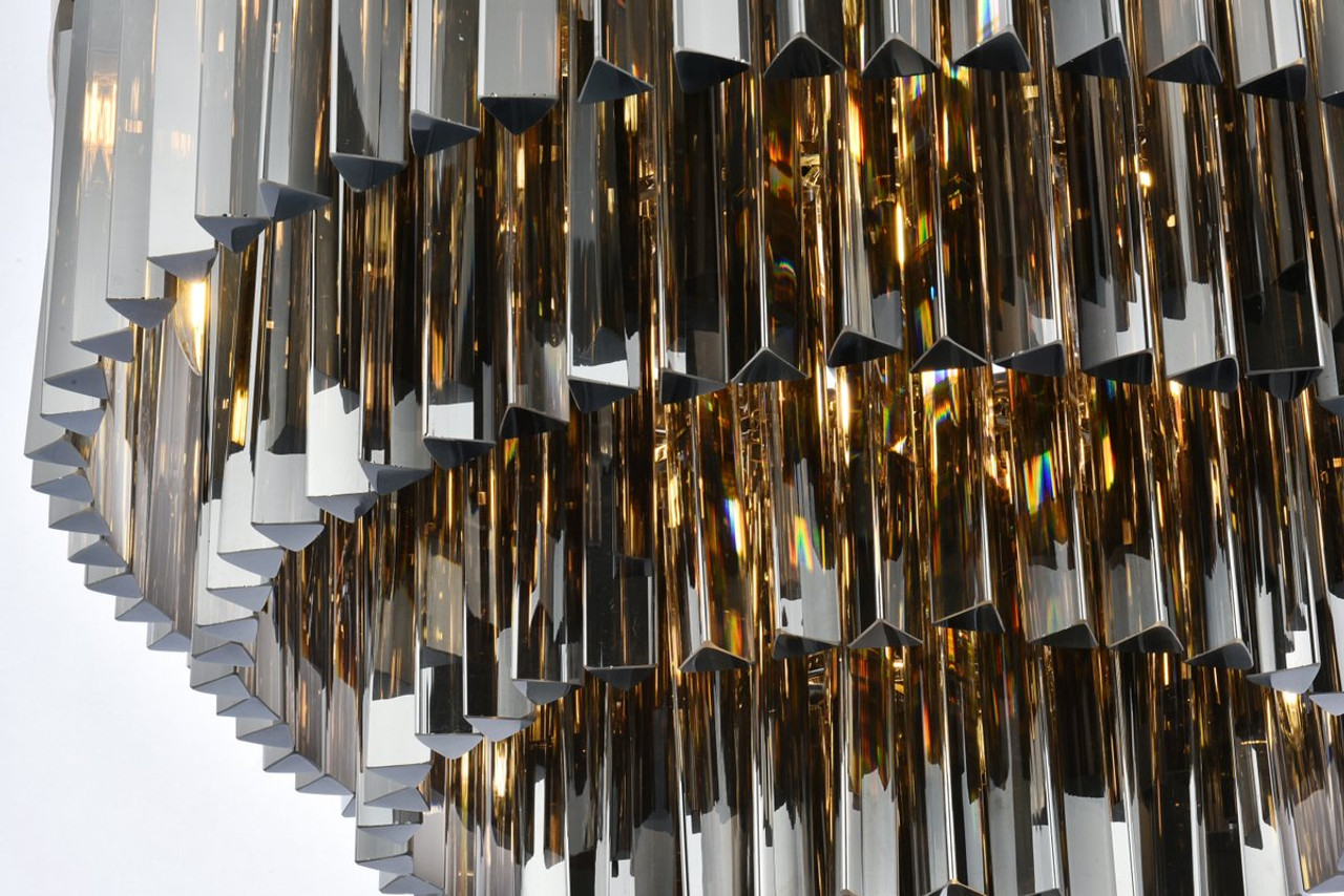 ELEGANT LIGHTING 1201F32PN-SS/RC  Sydney 17-Light Flush Mount, Polished nickel ELEGANT LIGHTING 1201F32PN-SS/RC  Sydney 17-Light Flush Mount, Polished nickel