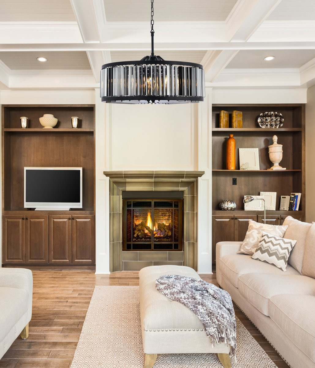 ELEGANT LIGHTING 1203D35MB-SS/RC  Chelsea 10-Light Pendant lamp, Mocha Brown