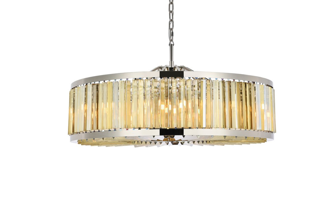 ELEGANT LIGHTING 1203G43PN-GT/RC  Chelsea 10-Light Pendant lamp, Polished nickel