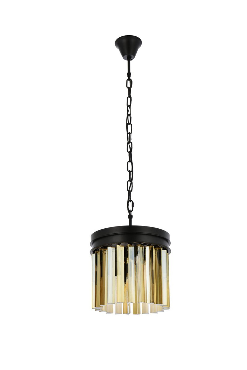 ELEGANT LIGHTING 1208D12MB-GT/RC  Sydney 3-Light Pendant lamp, Mocha Brown