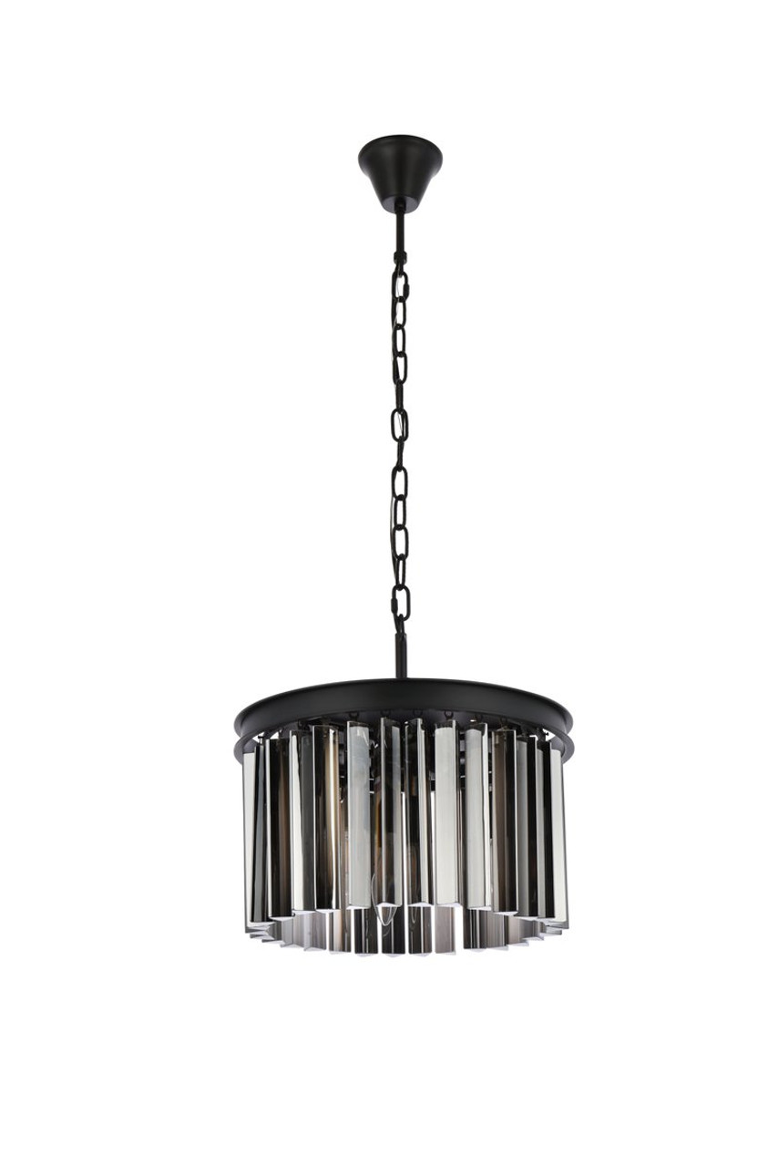 ELEGANT LIGHTING 1208D16MB-SS/RC  Sydney 3-Light Pendant lamp, Mocha Brown