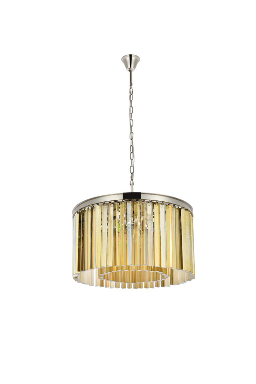 ELEGANT LIGHTING 1208D26PN-GT/RC  Sydney 8-Light Pendant lamp, Polished nickel