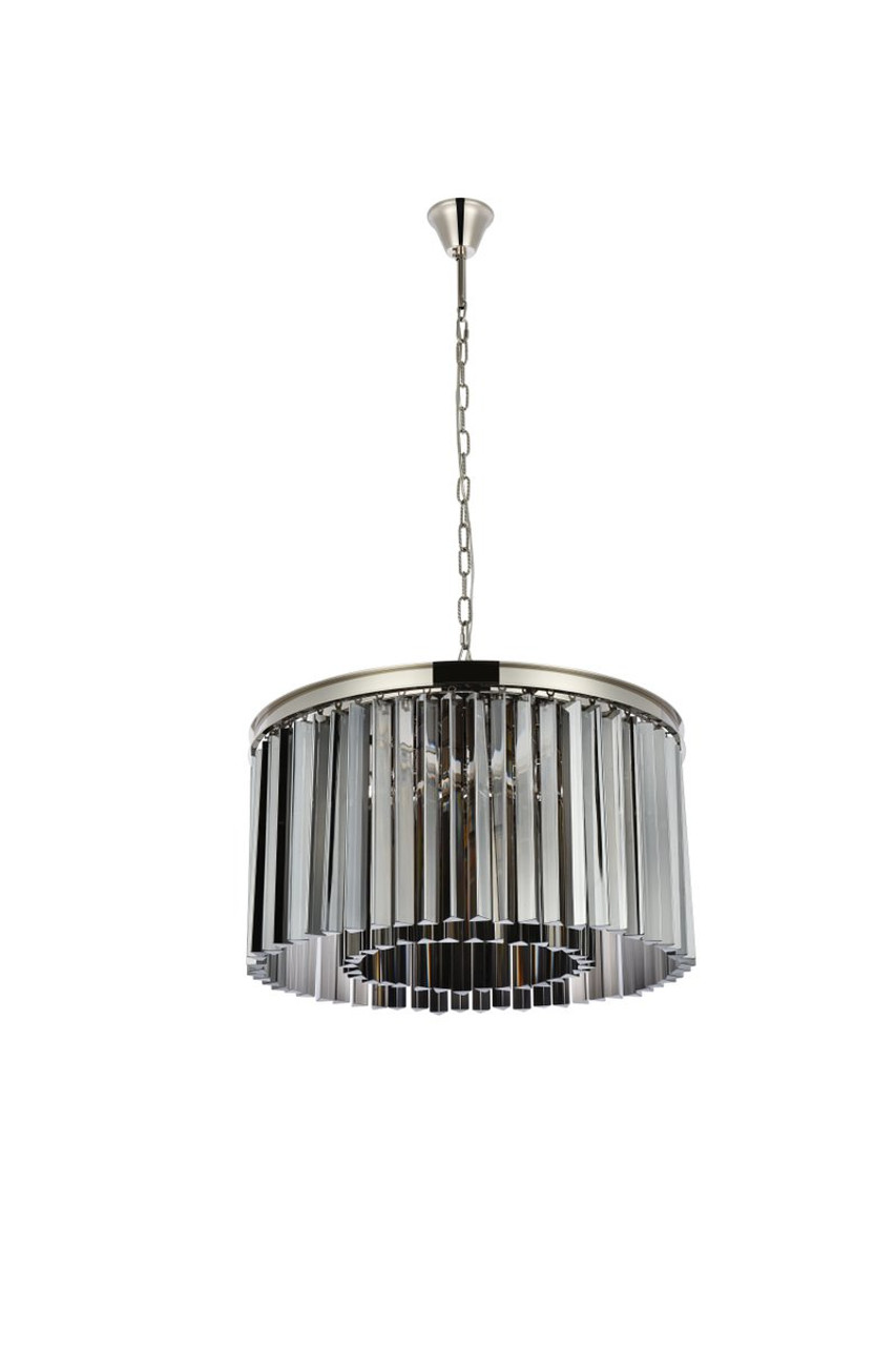 ELEGANT LIGHTING 1208D26PN-SS/RC  Sydney 8-Light Pendant lamp, Polished nickel