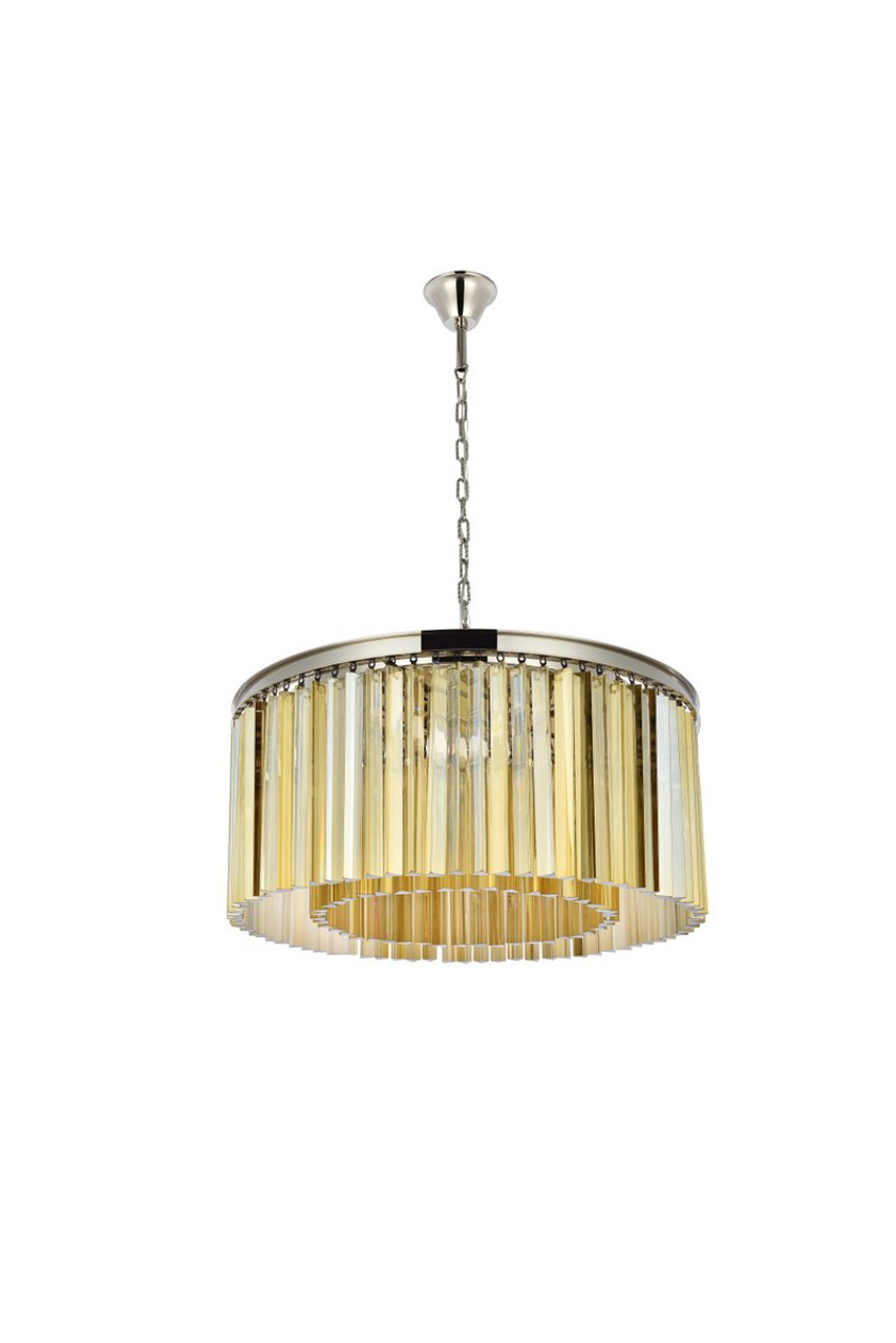 ELEGANT LIGHTING 1208D31PN-GT/RC  Sydney 8-Light Pendant lamp, Polished nickel