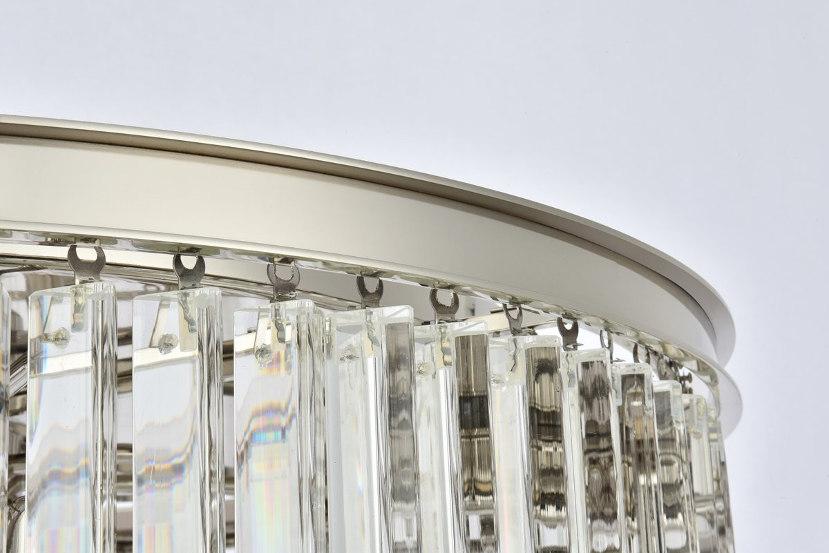 ELEGANT LIGHTING 1208F31PN/RC  Sydney 8-Light Flush Mount, Polished nickel