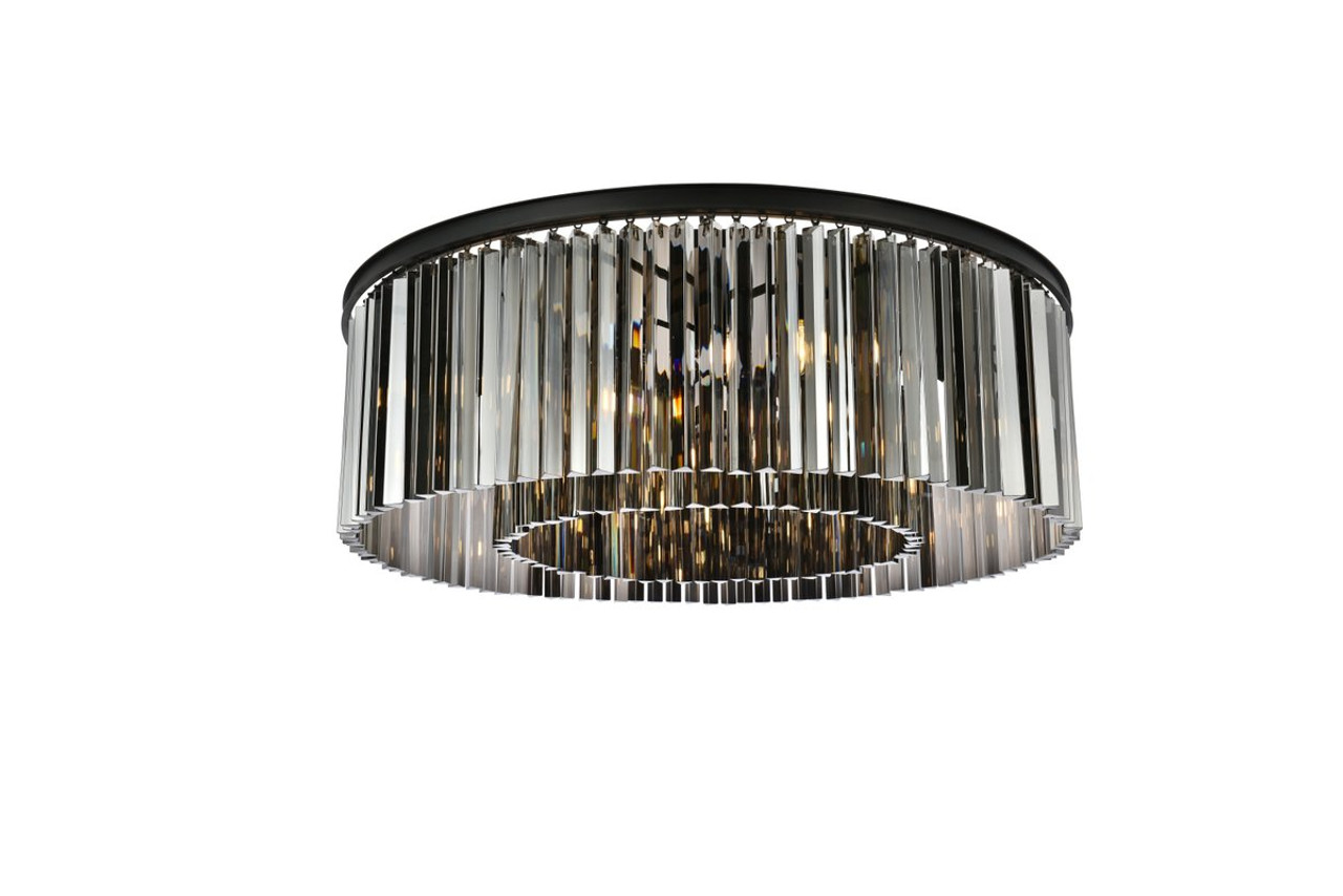 ELEGANT LIGHTING 1208F43MB-SS/RC  Sydney 10-Light Flush Mount, Mocha Brown