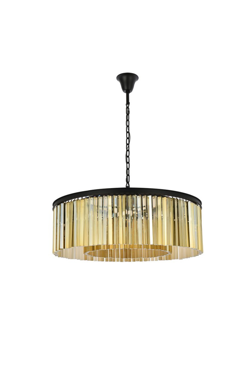 ELEGANT LIGHTING 1208G43MB-GT/RC  Sydney 10-Light Pendant lamp, Mocha Brown